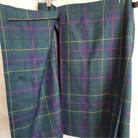 Pendleton Celebration Tartan Plaid Virgin Wool Wrap Pleat Skirt with Pin Sz 12 - Picture 3 of 9